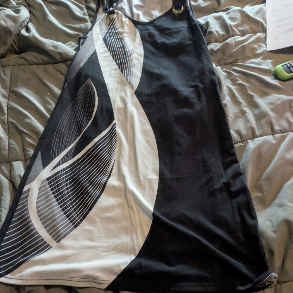 Black and White Graphic Dress